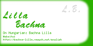 lilla bachna business card